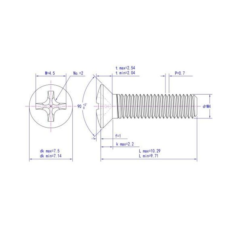 M4x10 Maskinskrue 10 stk Linsehode Syrefast A4