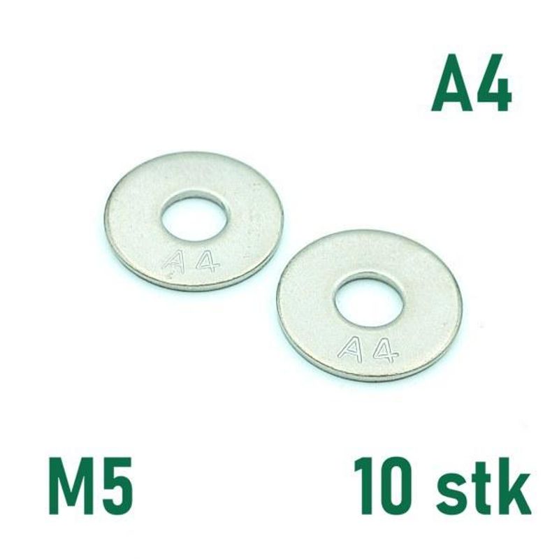 M5 Planskive 10 stk Syrefast A4