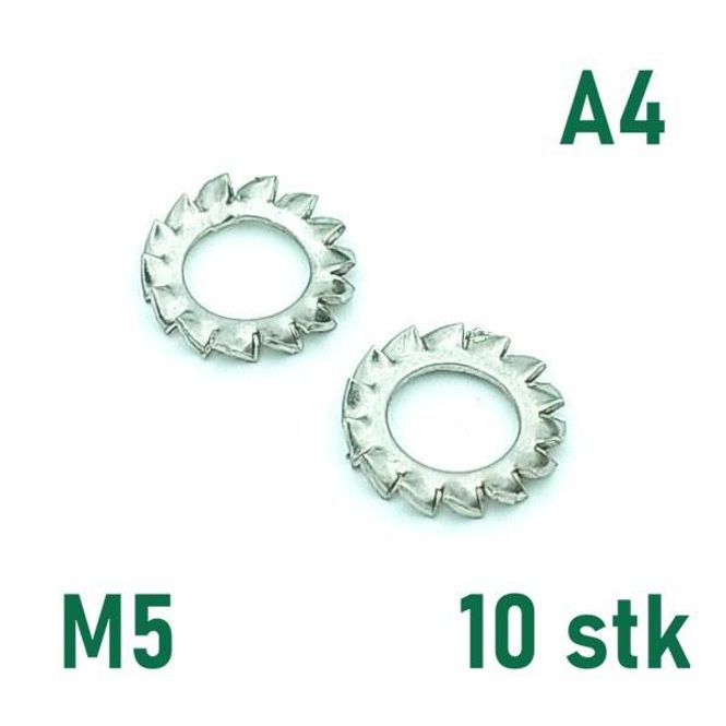 Hovedbilde M5 Tannskive 10 stk Syrefast A4